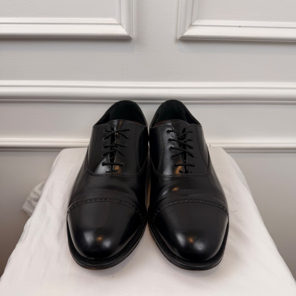 Florsheim Mens Black Leather Cap Toe Brogue Oxford Dress Shoes 510737 Size 10.5